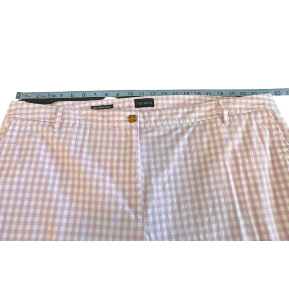 Talbots Plus Relaxed Chino Pants Purple‎ Gingham Casual Straight Leg Size 20W - Picture 9 of 12
